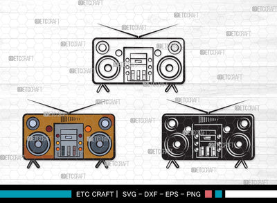 Radio Boombox SVG | Radio Svg | Boombox Svg | Cassette Tape Player Svg | Radio Boombox Clipart SVG ETC Craft 