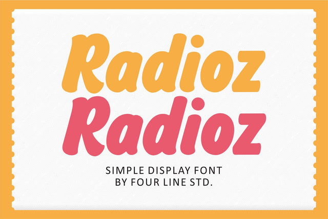 Radioz – Simply Playful Display font Font Four Lines Std. 