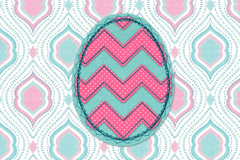 Raggy Chevron Easter Egg Applique Embroidery Set Embroidery/Applique Designed by Geeks 