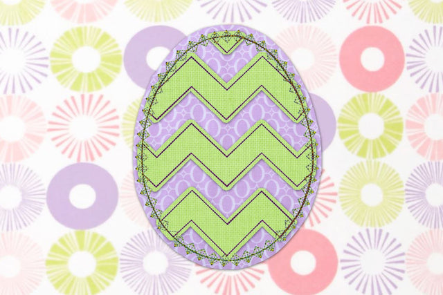 Raggy Chevron Easter Egg Diamond Lace Edge Applique Embroidery Embroidery/Applique Designed by Geeks 