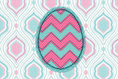 Raggy Chevron Easter Egg Heart Lace Edge Applique Embroidery Embroidery/Applique Designed by Geeks 