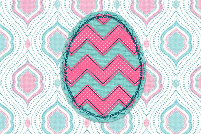 Raggy Chevron Easter Egg Heart Lace Edge Applique Embroidery Embroidery/Applique Designed by Geeks 