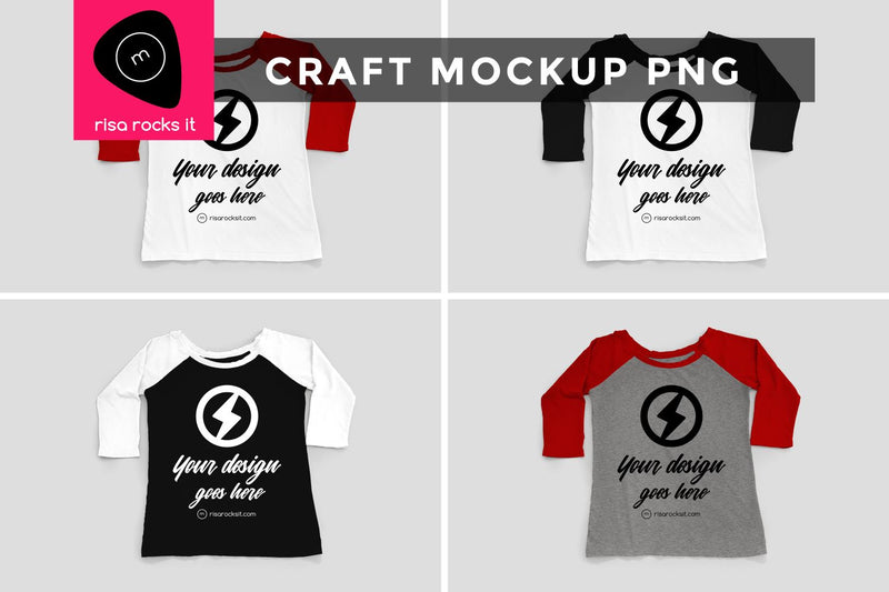 Raglan Tee Craft PNG Mockup Mock Up Photo Risa Rocks It 