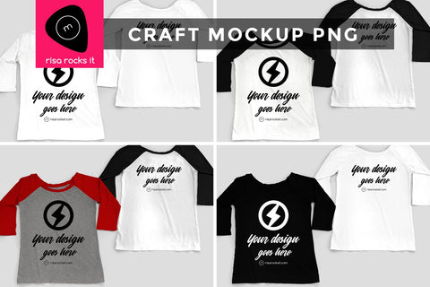 Raglan Tee Front and Back Craft PNG Mockup Mock Up Photo Risa Rocks It 