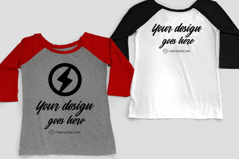 Raglan Tee Front and Back Craft PNG Mockup Mock Up Photo Risa Rocks It 