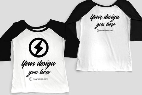 Raglan Tee Front and Back Craft PNG Mockup Mock Up Photo Risa Rocks It 