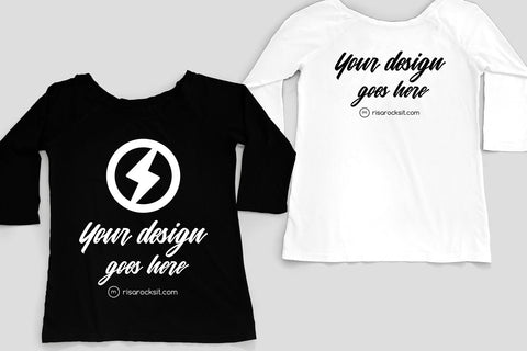 Raglan Tee Front and Back Craft PNG Mockup Mock Up Photo Risa Rocks It 