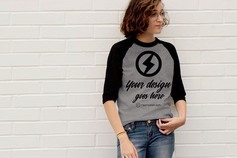 Raglan Tee with Teen Model Craft PNG Mockup Mock Up Photo Risa Rocks It 