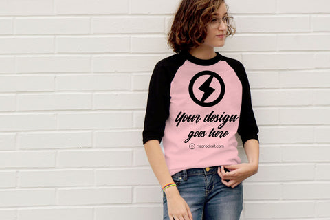 Raglan Tee with Teen Model Craft PNG Mockup Mock Up Photo Risa Rocks It 