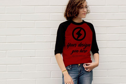 Raglan Tee with Teen Model Craft PNG Mockup Mock Up Photo Risa Rocks It 