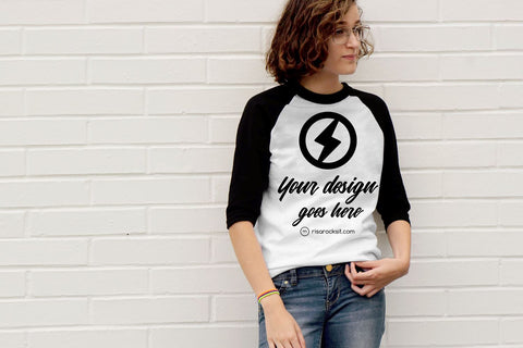 Raglan Tee with Teen Model Craft PNG Mockup Mock Up Photo Risa Rocks It 
