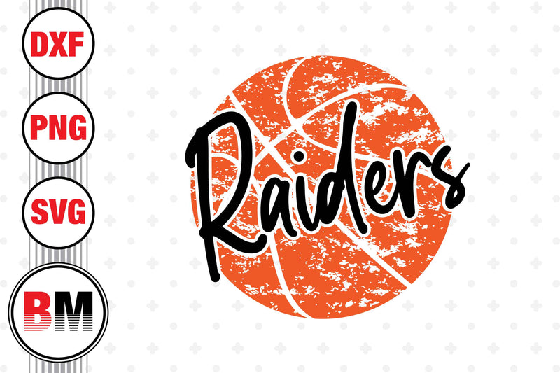 Raiders Distressed Basketball SVG, PNG, DXF Files SVG BMDesign 
