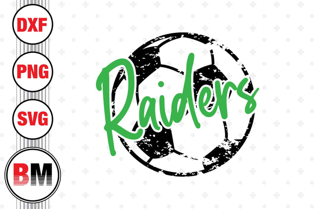 Raiders Distressed Soccer SVG, PNG, DXF Files SVG BMDesign 