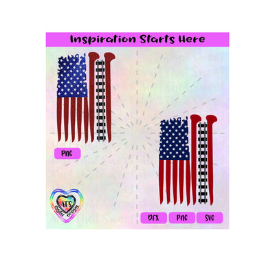 Railroad Ties | Track | Stakes | US Flag | Colors | No Background - Transparent PNG, SVG, DXF - Silhouette, Cricut, Scan N Cut SVG Aint That Sweet 