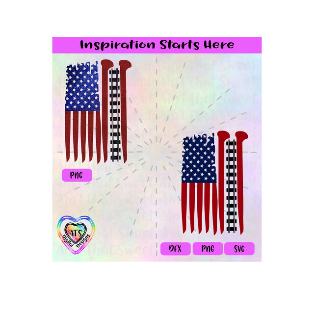 Railroad Ties | Track | Stakes | US Flag | Colors | No Background - Transparent PNG, SVG, DXF - Silhouette, Cricut, Scan N Cut SVG Aint That Sweet 