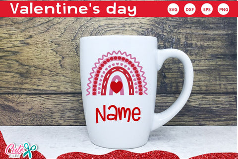 Raimbow with hearts for valentines day SVG SVG Cute files 