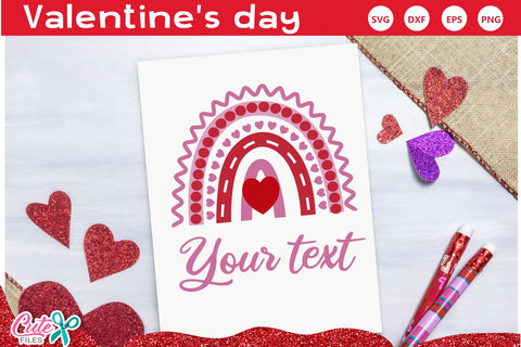 Raimbow with hearts for valentines day SVG SVG Cute files 