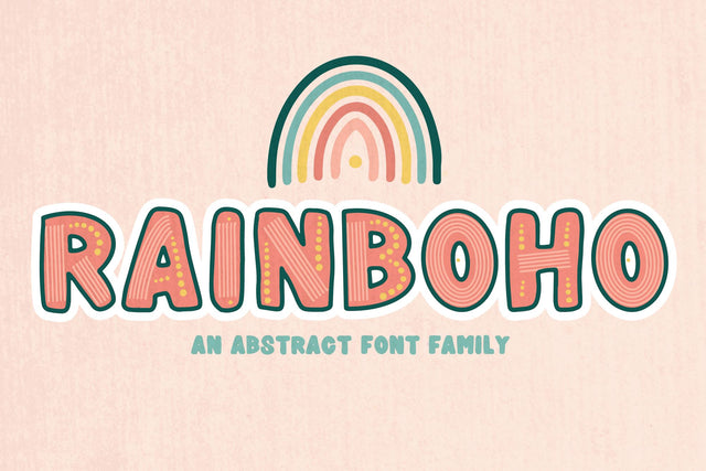 Rainboho | A Layered Abstract Font Family Font The Pretty Letters 
