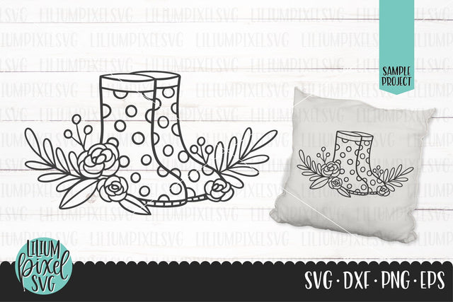 Rainboots with Flowers SVG Lilium Pixel SVG 