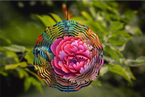 Rainbow 3D Flowers Wind Spinner Sublimation Bundle Sublimation OrangeBrushStudio 