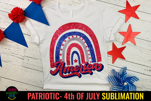 Rainbow America Sublimation I July 4 Patriotic Sublimation Sublimation Happy Printables Club 