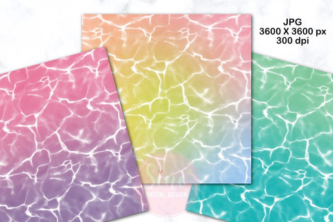 Rainbow Aqua Digital Papers Backgrounds Digital Pattern SineDigitalDesign 