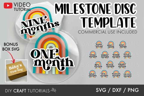 Rainbow Baby Milestone Disc SVG SVG DIY Craft Tutorials 