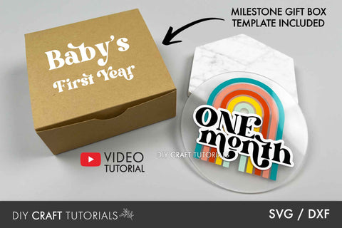 Rainbow Baby Milestone Disc SVG SVG DIY Craft Tutorials 