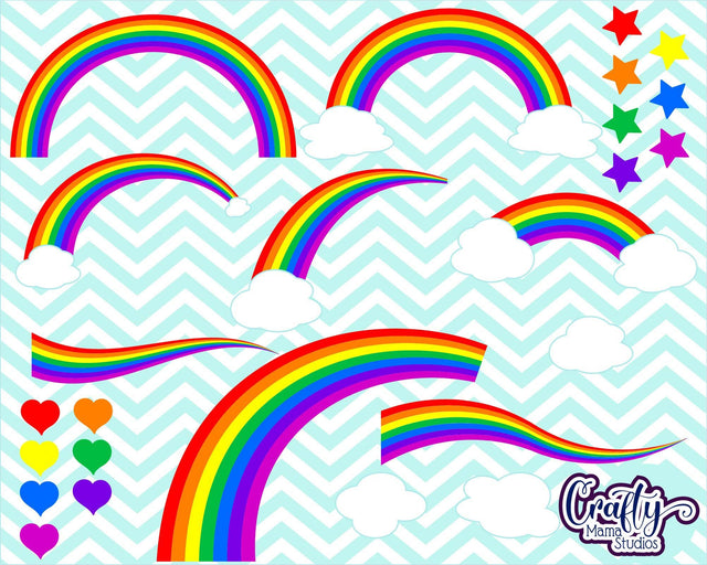 Rainbow Bundle Svg SVG Crafty Mama Studios 
