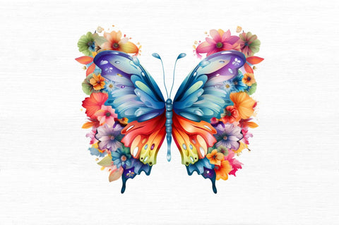 Rainbow Butterfly and Flowers Bundle Sublimation Regulrcrative 