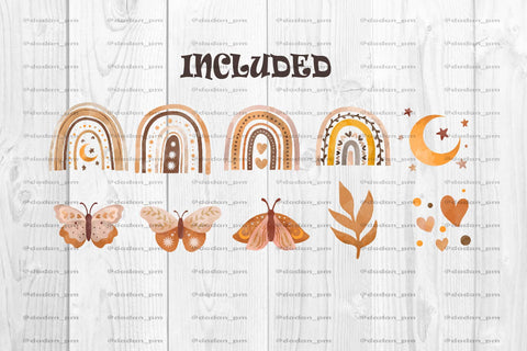 Rainbow & butterfly boho sublimation png SVG dadan_pm 