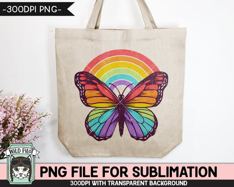 Rainbow Butterfly SUBLIMATION design PNG, Watercolor Butterfly Sublimation, Awareness PNG sublimation file, Autism png, Neurodiversity png, Pride png Sublimation Wild Pilot 