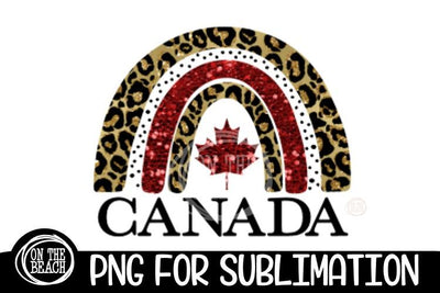 Rainbow Canada - Leopard - Glitter - 300- PNG for Sublimation Sublimation On the Beach Boutique 