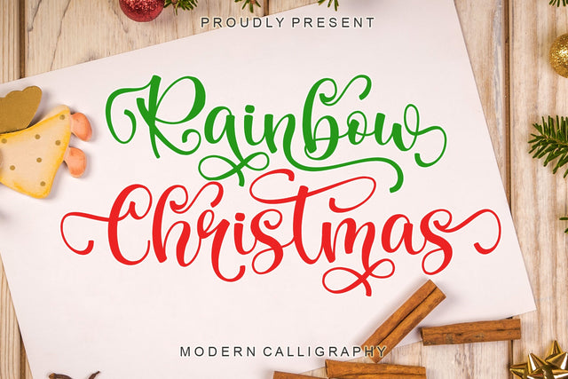 Rainbow Christmas Font Afandi Studio 