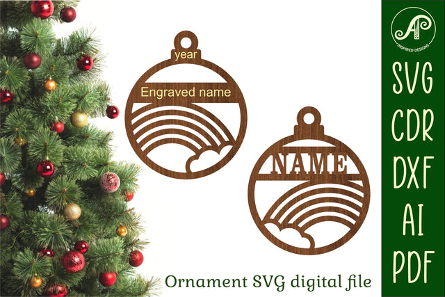 Rainbow Christmas Ornament SVG laser cut SVG APInspireddesigns 