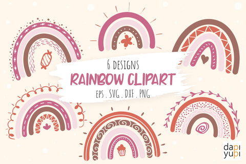 Rainbow Clipart Bundle Rainbow Children SVG SVG dapiyupi store 