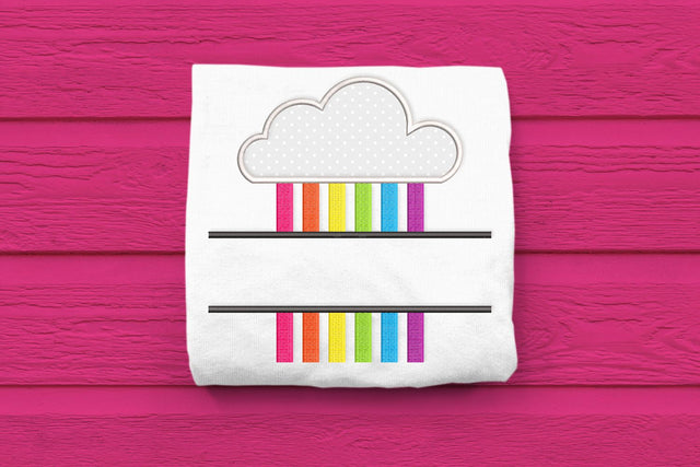 Rainbow Cloud Split Applique Embroidery Embroidery/Applique DESIGNS Designed by Geeks 