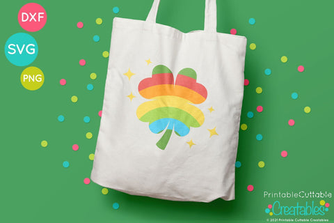 Rainbow Clover SVG SVG Printable Cuttable Creatables 