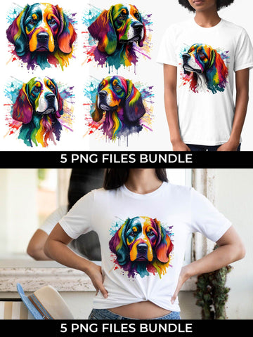 Rainbow Cocker Spaniel Dog Watercolor Bundle Free For Commercial Use Sublimation Sintegra 