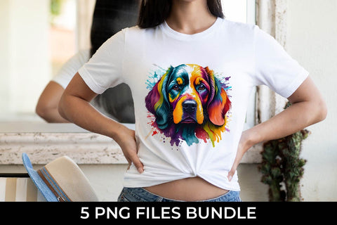 Rainbow Cocker Spaniel Dog Watercolor Bundle Free For Commercial Use Sublimation Sintegra 
