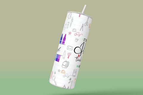 Rainbow Crayons Teacher Tumbler Wrap PNG, Add Teacher Name, Seamless Sublimation Designs Downloads, 20 oz Skinny Tumbler Design Sublimation Syre Digital Creations 