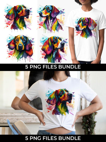 Rainbow Dachshund Dog Watercolor Bundle Free For Commercial Use Sublimation Sintegra 