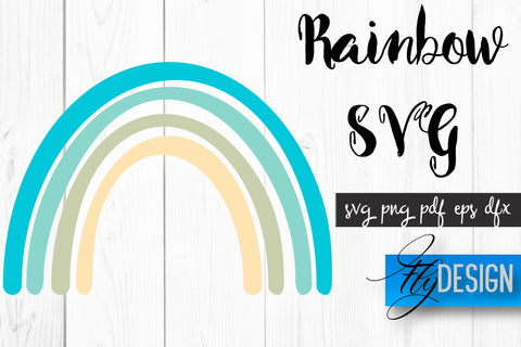 Rainbow Design SVG | Rainbow SVG | Funny Design SVG Fly Design 