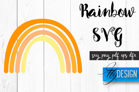 Rainbow Design SVG | Rainbow SVG | Funny Design SVG Fly Design 