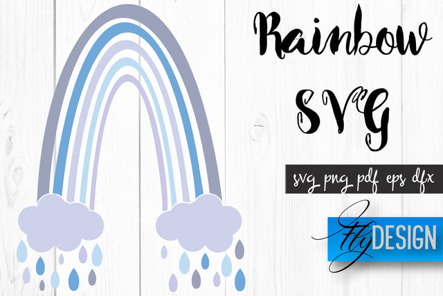 Rainbow Design SVG | Rainbow SVG | Funny Design SVG Fly Design 