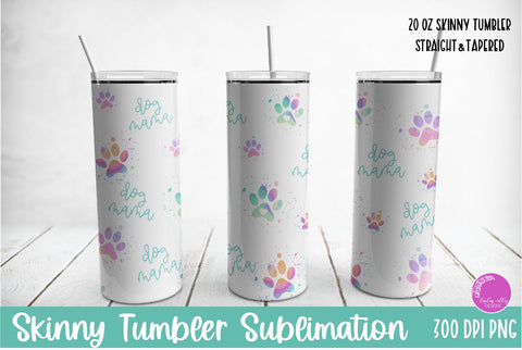 Rainbow Dog Paw Skinny Tumbler Bundle-Paw Print PNG Tumbler Sublimation Linden Valley Designs 