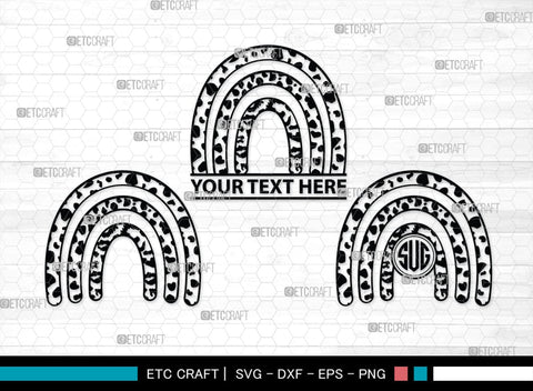 Rainbow Doodle Monogram, Rainbow Doodle Silhouette, Rainbow Doodle SVG, Boho Rainbow Svg, Hand Drawn Svg, Cheetah Rainbow Svg, Pastel Rainbow Svg, SB00478 SVG ETC Craft 