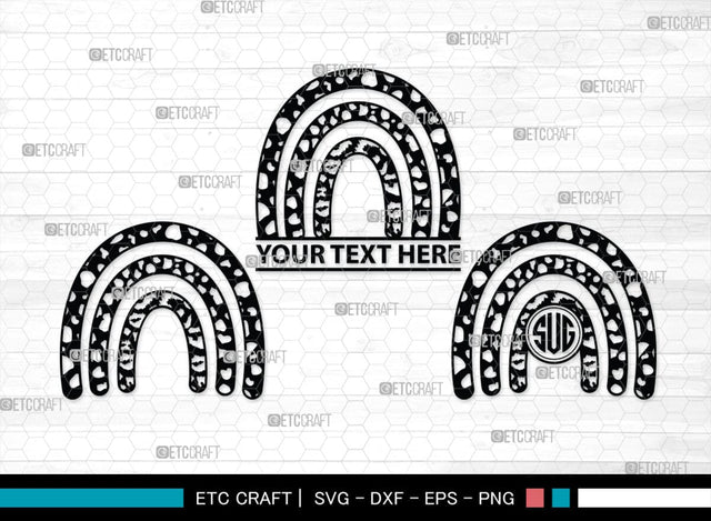 Rainbow Doodle Monogram, Rainbow Doodle Silhouette, Rainbow Doodle SVG, Boho Rainbow Svg, Hand Drawn Svg, Cheetah Rainbow Svg, Pastel Rainbow Svg, SB00478 SVG ETC Craft 