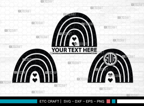 Rainbow Doodle Monogram, Rainbow Doodle Silhouette, Rainbow Doodle SVG, Boho Rainbow Svg, Hand Drawn Svg, Cheetah Rainbow Svg, Pastel Rainbow Svg, SB00478 SVG ETC Craft 