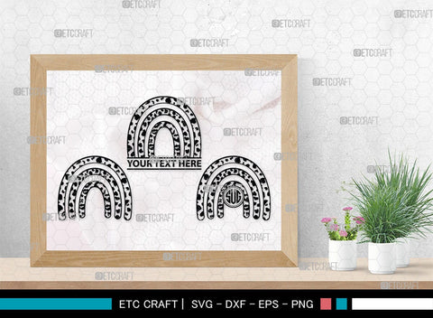 Rainbow Doodle Monogram, Rainbow Doodle Silhouette, Rainbow Doodle SVG, Boho Rainbow Svg, Hand Drawn Svg, Cheetah Rainbow Svg, Pastel Rainbow Svg, SB00478 SVG ETC Craft 